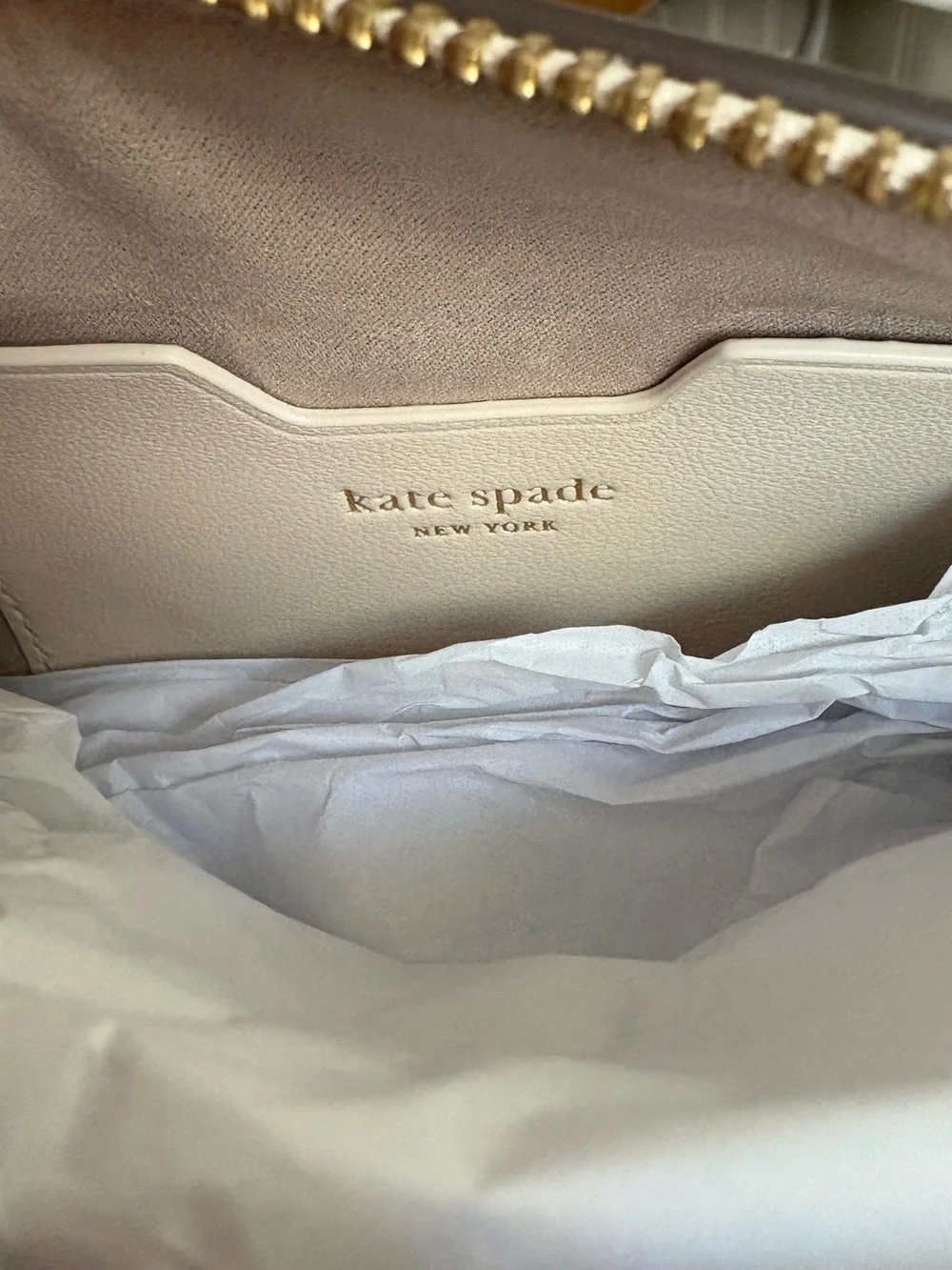 NEW Kate Spade Icon Barrel Bag in Milk Glass Leather Crossbody Designer Purse